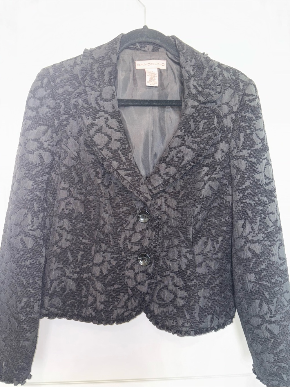 Black Floral Texture Blazer